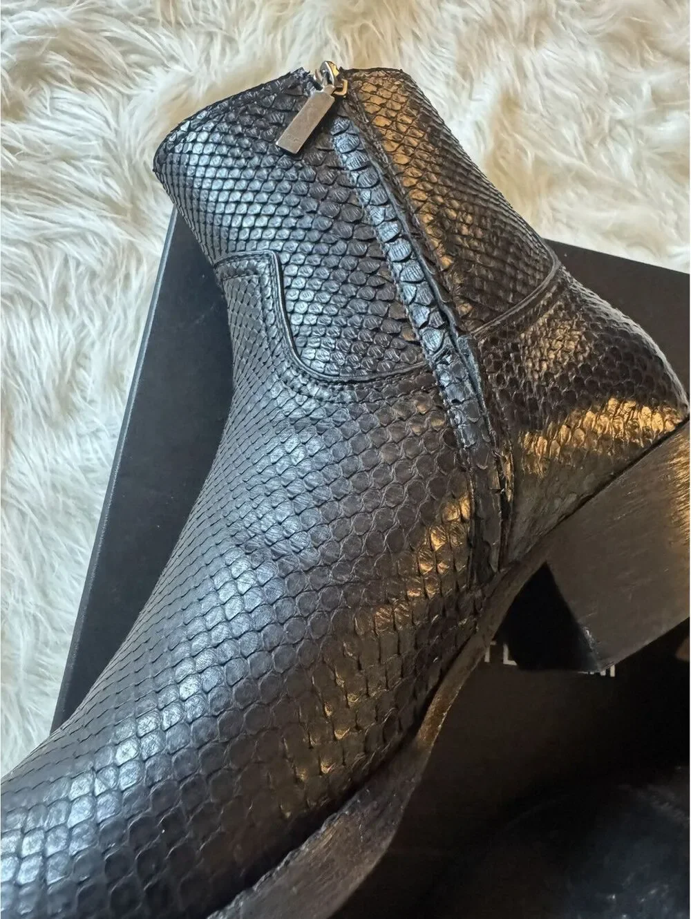 SAINT LAURENT PARIS PYTHON LUKAS 40 ZIP BOOTS